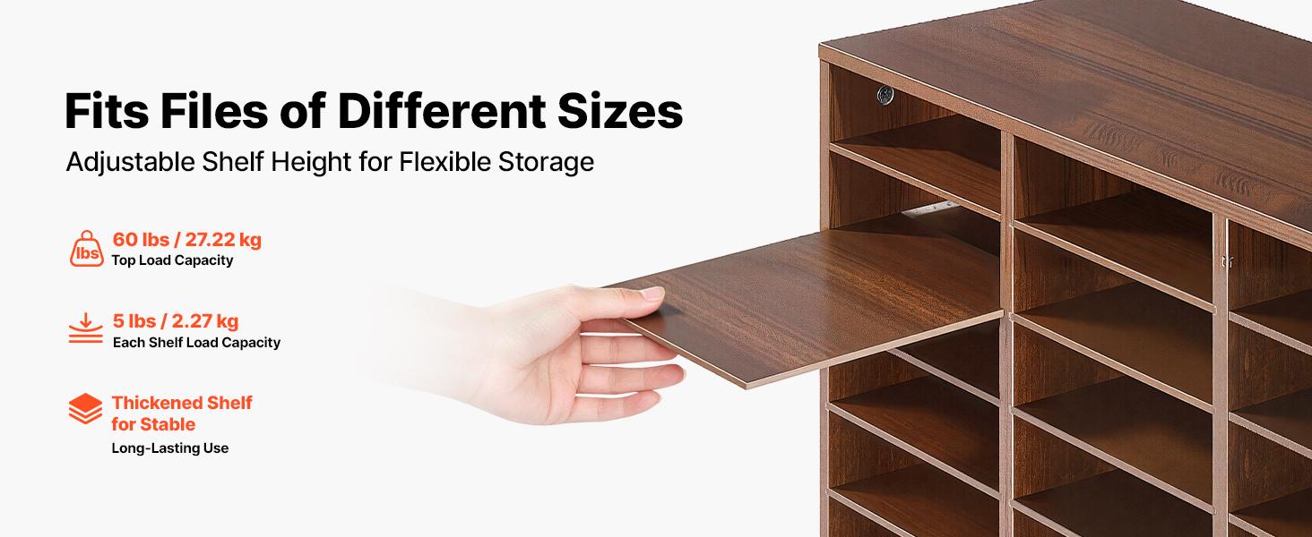 VEVOR Wood Literature Organizer 27 Compartments Office Mailboxes Brown, Countertop Literature Sorter for Files Documents Papers, with Adjustable Shelves, for Office, Home, Classroom Organization VEVOR Wood Literature Organizer 27 Compartments Office Mailboxes Brown, Countertop Literature Sorter for Files Documents Papers, with Adjustable Shelves, for Office, Home, Classroom Organization