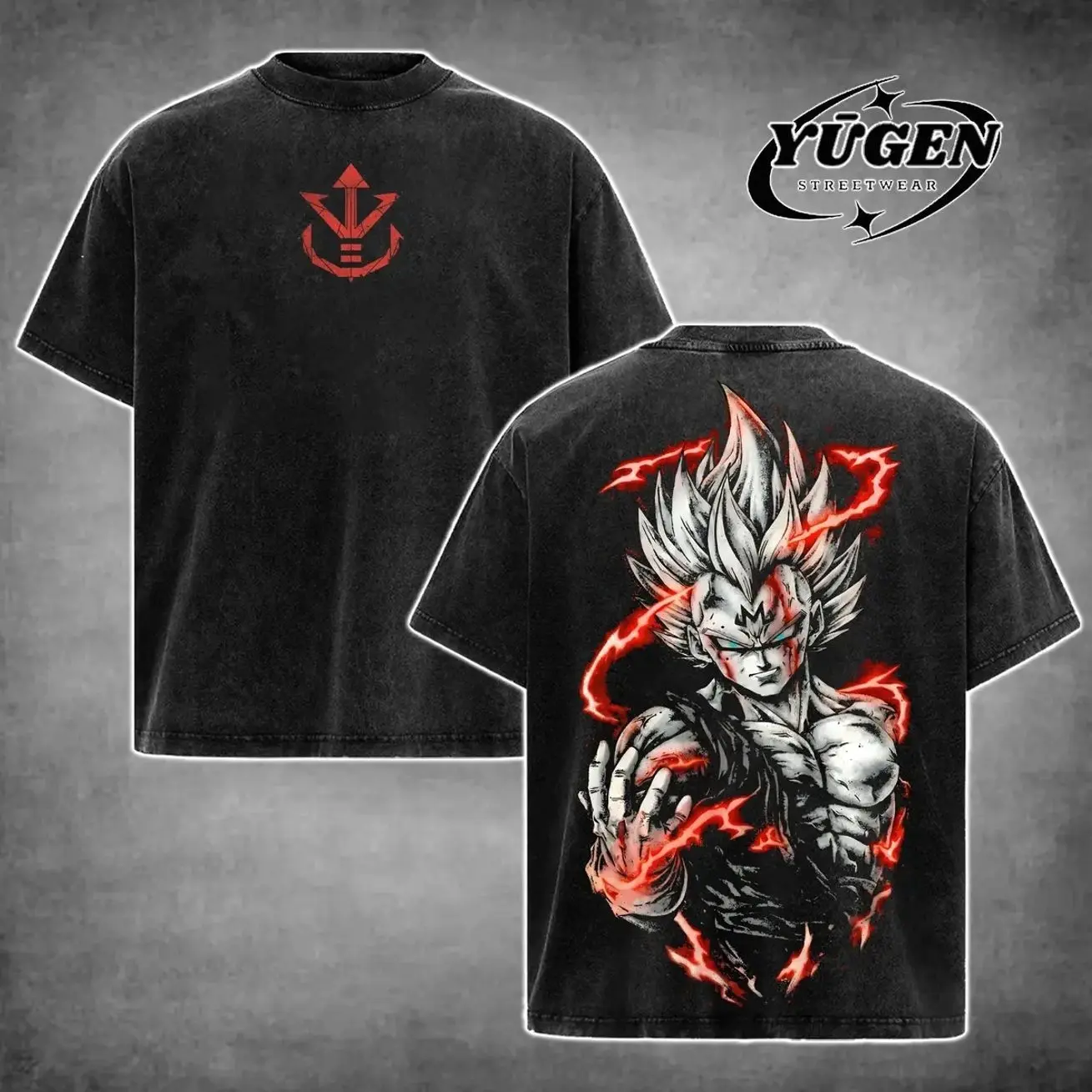 Warrior Power T-Shirt – Prince of All Saiyans Vintage Acid Washed DBZ Oversized Hoodie & T-Shirt, Heavyweight Cotton Unisex Anime Manga Tee, Anime Merch, Menswear Streetwear, Gift For Anime Fan. UJO