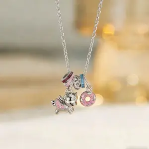 New 2026 Charms Necklace For Women Aesthetic Cube Silver Color Choker Chain On Neck Jewelry Korean Pendants Fashion Accessories Creative Gift