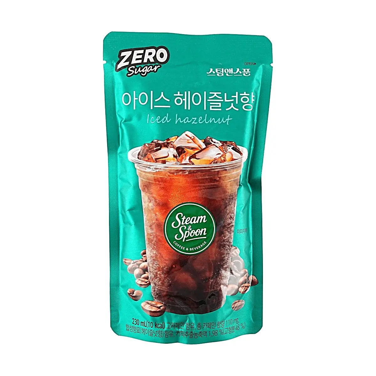 Steam & Spoon Sugar-Free Hazelnut Coffee Drink 230ml - Low Calorie, Keto Friendly, Korean Iced Coffee