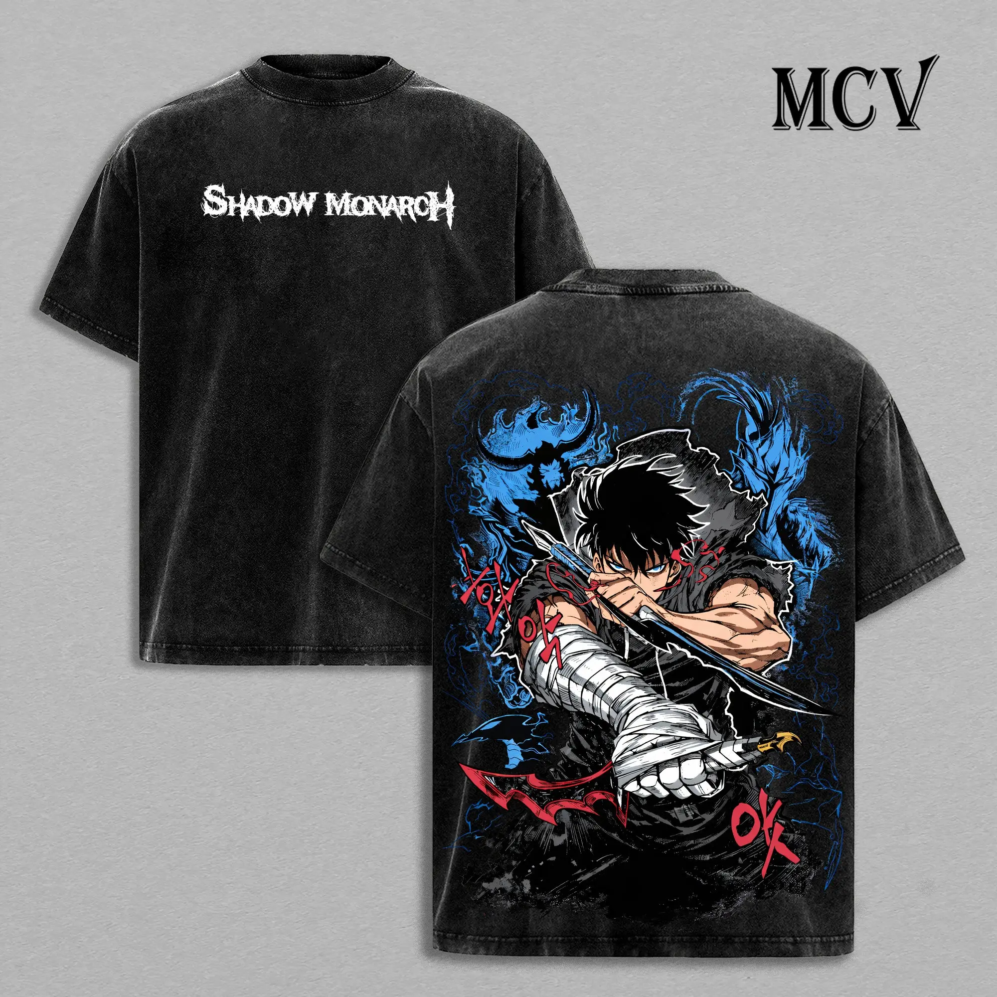 Vintage Washed Sung Jin Woo Solo Leveling Heavy Cotton Tees Oversized Anime Streetwear Graphic T-Shirt Y2K Retro Korean Manhwa Fashion Tops Cool Casual Outfit Trending Harajuku Apparel Unique Cosplay Fan Gift Mens Womens Clothing Arise Player Drip 2026