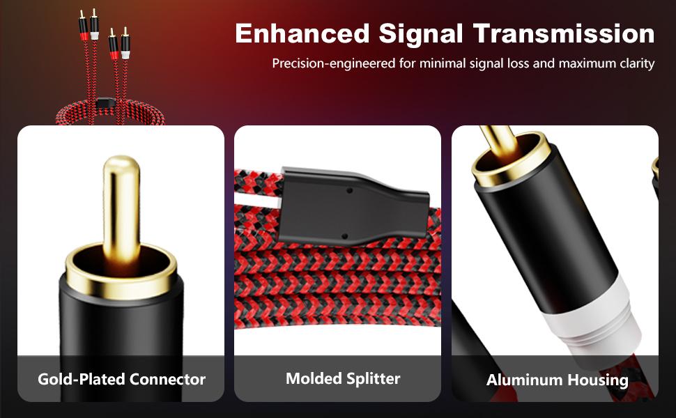 3FT RCA Audio Cable – Dual RCA Male to Male Hi-Fi Stereo Cord, Nylon Braided for Subwoofer, Speakers & Home Theater 3FT RCA Audio Cable – Dual RCA Male to Male Hi-Fi Stereo Cord, Nylon Braided for Subwoofer, Speakers & Home Theater