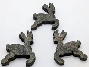 Pyrite Self Standing Reindeer Carvings  |  Christmas Decor