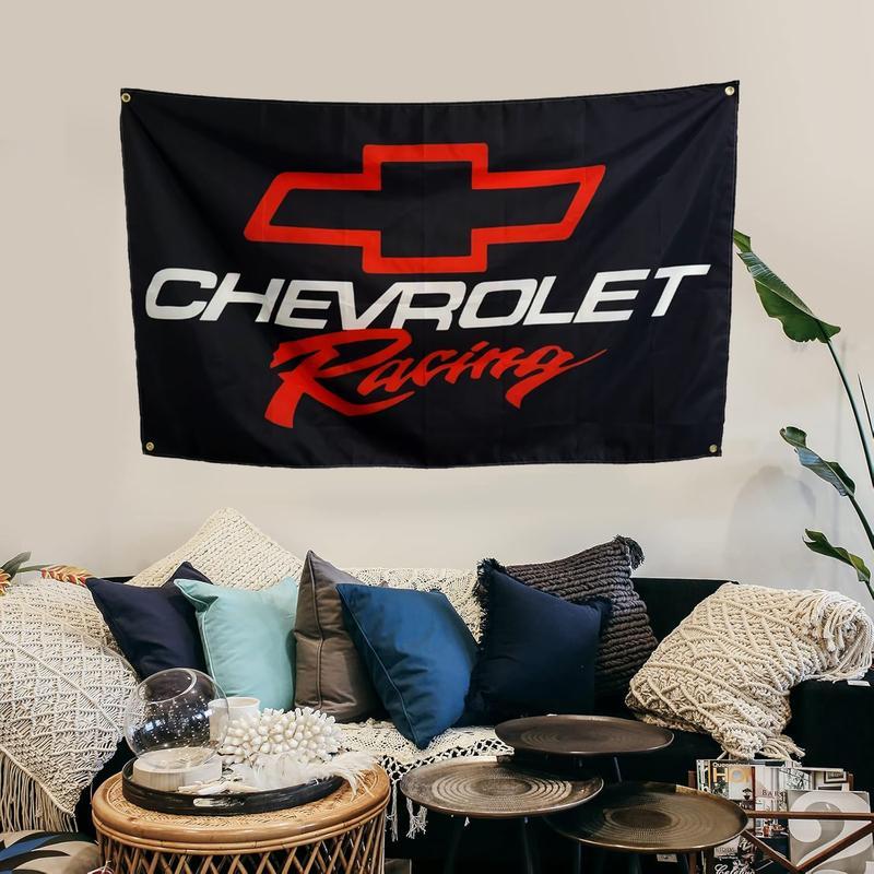 Chevrolet Racing Chevy 3x5ft Flag Tapestry for Wall Hanging College Dorm Room Wall Outdoor Decor Banner with 4 Brass Gromments