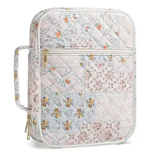 Bible Cover Case for Women Large Portable Bible Cover with Durable Handle Quilted Bible Carrying Case for Girls Bible Study Supplies Accessories
