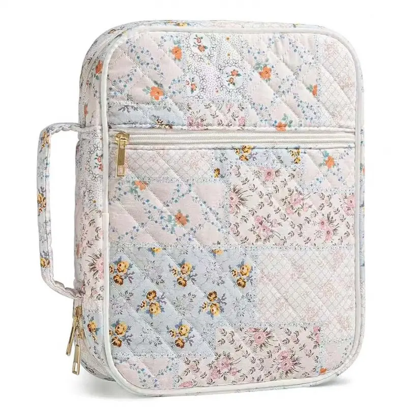 Bible Cover Case for Women Large Portable Bible Cover with Durable Handle Quilted Bible Carrying Case for Girls Bible Study Supplies Accessories