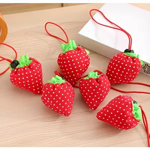 6-piece cute reusable grocery bag-fruit-shaped Oxford shopping tote with handle, washable foldable shopping and travel tote, reusable shopping bag