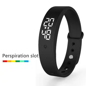 LED Digital Smart Bracelet Waterproof Smart Clock Smartband With Body Temperature Monitor Smart Band Vibration Alarm Reminder