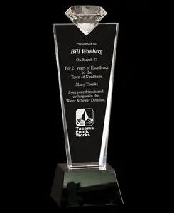 Custom 11" Diamond Top Crystal Award