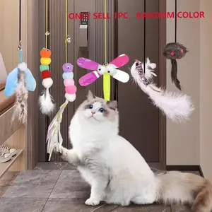 Hanging Door Cartoon Cat Teaser Toy, Interactive Kitten Wand, Indoor Cat Random Toys, Fun Interactive Playthings for Cats, Perfect Gift for Pet Owners