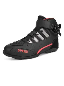 Professional Men's Motorcycle Boots, Urban Racing, Off-Road Gear, Street Motorcycle Shoes, Durable Fashion Design, Synthetic Leather, Rubber Sole, Footwear, Closed