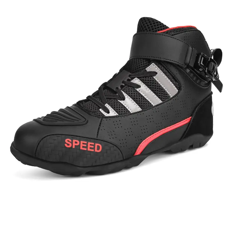 Professional Men's Motorcycle Boots, Urban Racing, Off-Road Gear, Street Motorcycle Shoes, Driving Shoes, Breathable Durable Boots, Modern Boot, Durable Fashion Design, Synthetic Leather, Rubber Sole, Footwear, Closed