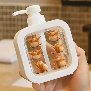 Moisturizing Hand Soap Pump Bottle,  Kitchen Bathroom Soap Dispenser, Refillable, For Home Office Tabletop, Elegant Design Easy to Clean, Liquid Container for Handwashing, with White Base Display Stand, Home Decorative Hand Soap Dispenser
