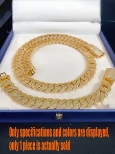 4 Rows Chilled 21mm Custom Hip Hop Rap Style High Quality Honeycomb VVS Silica Diamond Chilled Unisex Gift Cuban Chain Jewelry Necklace, Easter Thanksgiving Gift Unisex Gift