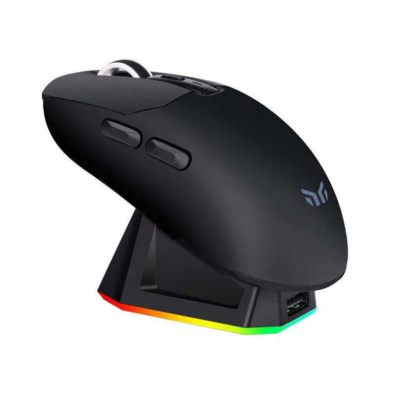 YEAH MAGIC Tyrfing V1 Slim Wireless Gaming Mouse (Gaming Items, PC Accessories), Modern Design with RGB Lighting Charging Dock, 12000 DPI, 59g Ultra-Lightweight, Tri-Mode Connectivity, 300mAh Battery, Ergonomic Build, 1000 Report Rate, Magnetic Dock