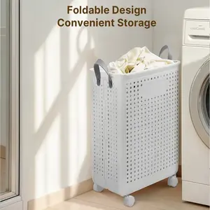 drawers big Collapsible Extral Large Laundry Hamper, Plastic Laundry Basket with Wheels,Suitable for Bathroom, Bedroom, Dorm Room & Laundry Room,Basket with Handle