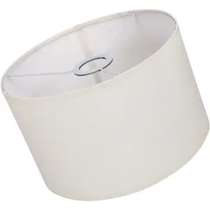 White Lamp Shade, Drum Lamp Shades For Table Lamps, Natural Round Linen Lampshades For Floor Lamp, Medium Fabric Cylinder Decorative Lampshade With E27, E26, E14 Adapters For Bedside Lamp, Chandeliers