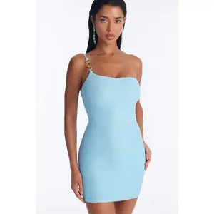 The Shimmer Babe Mini Dress - Blue