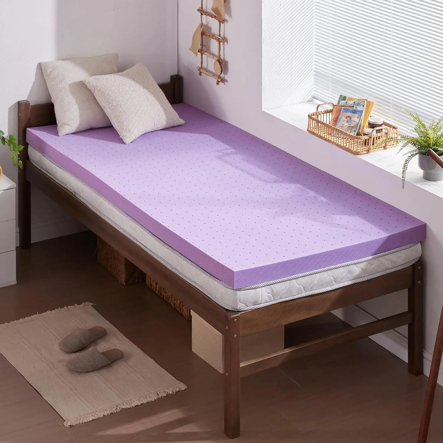 SINWEEK Mattress Topper Twin XL, 2 Inch Gel Memory Foam Mattress Topper College Dorm Ventilated Soft Mattress Pad, Bed Topper, CertiPUR-US Certified | College Dorm Ventilated Soft Mattress Pad, Bed Topper, CertiPUR-US Certified