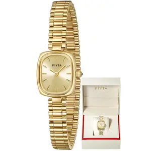 FIYTA Small Gold Watch Series Women's Watch, Rectangular Case, Adjustable Stainless Steel Bracelet, Wrapped by Stylish Gift Box, Elegant Present Watch for Women,Womens gifts
