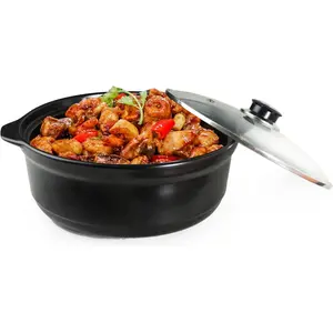 Casserole Dish with Lid 3 Quart Large Deep Ceramic Casserole Dish Glass Lid Clear Dual Handles for Home Kitchen staub  cookware