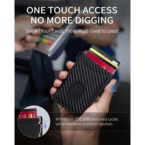 MNGARISTA Wallet for Men,Slim Minimalist Bifold Wallet with RFID Blocking,Pop-Up Credit Card Holder with ID Window & Money Clip,Magnetic Flip Metal Wallet for 10-12 Cards,Gifts for Men-Carbon Fiber MNGARISTA Wallet for Men,Slim Minimalist Bifold Wallet with RFID Blocking,Pop-Up Credit Card Holder with ID Window & Money Clip,Magnetic Flip Metal Wallet for 10-12 Cards,Gifts for Men-Carbon Fiber