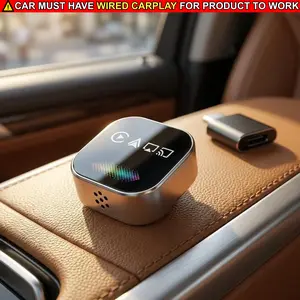 2026 New 4-in-1 Wireless CarPlay Adapter - Bluetooth Car Adapter, Mini Compact Device, Dual-Band Wi-Fi, USB & Type-C Plugs, Plug-and-Play, Easy Setup, Fast Connection, Screen Mirroring for Android & Smart Devices