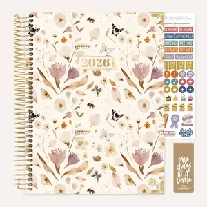 Bloom 2026 Hard Cover Planner 8.5" x 11" Butterfly Garden 12-Month Dated with Extra-Spacious Weekly Layouts & Gold Metal Corners