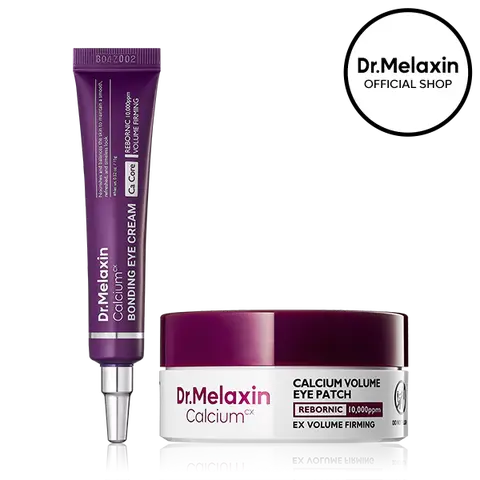 [Dr.Melaxin Official] Calcium Eye Cream & Under Eye Patch Duo, 2-Piece | Bonding Eye Cream + Volume Eye Patch 60 Patches | Firming Eye Care for Puffy Eyes, Dark Circles & Fine Lines | Korean Skincare
