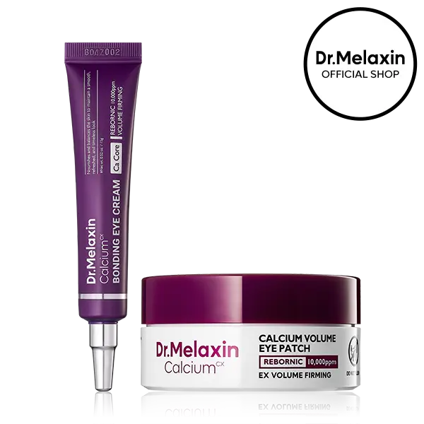[Dr.Melaxin Official] Calcium Eye Cream & Under Eye Patch Duo, 2-Piece | Bonding Eye Cream + Volume Eye Patch 60 Patches | Firming Eye Care for Puffy Eyes, Dark Circles & Fine Lines | Korean Skincare