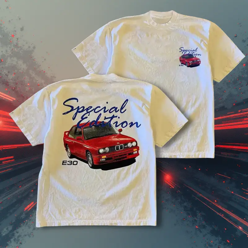 Vintage E30 Car T-Shirt, Retro Special Edition Graphic Tee, Classic Racing Streetwear Top, 90s Sports Car Aesthetic Shirt, Sports Car Graphic Tee, 90s Streetwear, Car Lovers Gift, Unisex Cotton Crewneck T-Shirt Menswear Womenswear Streetwear Top