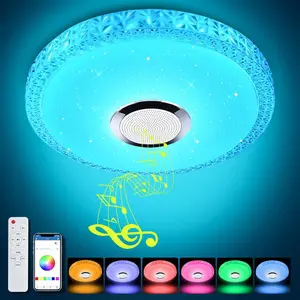 RGB ceiling light, Smart LED ceiling lamp, 3000K-6500K adjustable color temperature, RGB embedded atmosphere light, smart App control, suitable for bedroom, living room, Valentine's Day, birthday, game room anniversary and party scenes