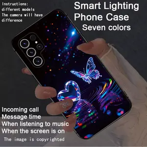 Intelligent voice controlled luminous phone case, Cover suitable for S26Ultra/S25Ultra/S24/S22Ultra/S23Ultra/S21Ultra/S20Ultra/S10+/S9+/S10 5G/Note20Ultra/Note10+/Note8/Zfold 7/Zfold 6/Z Flip7, Protective