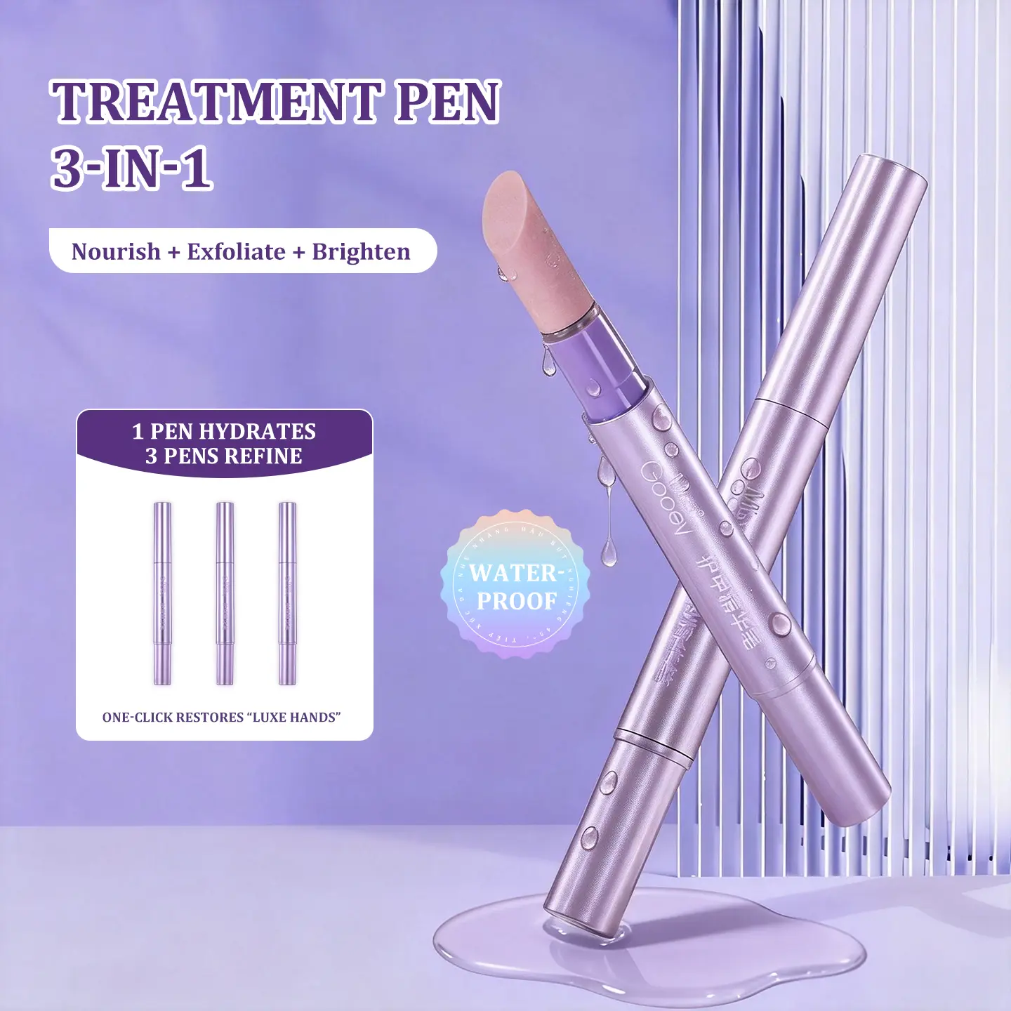 3-in-1 Nail & Cuticle Care Serum Pen, Gentle Cuticle Softener, Moisturizing Nail Strengthener for Healthier-Looking Nails