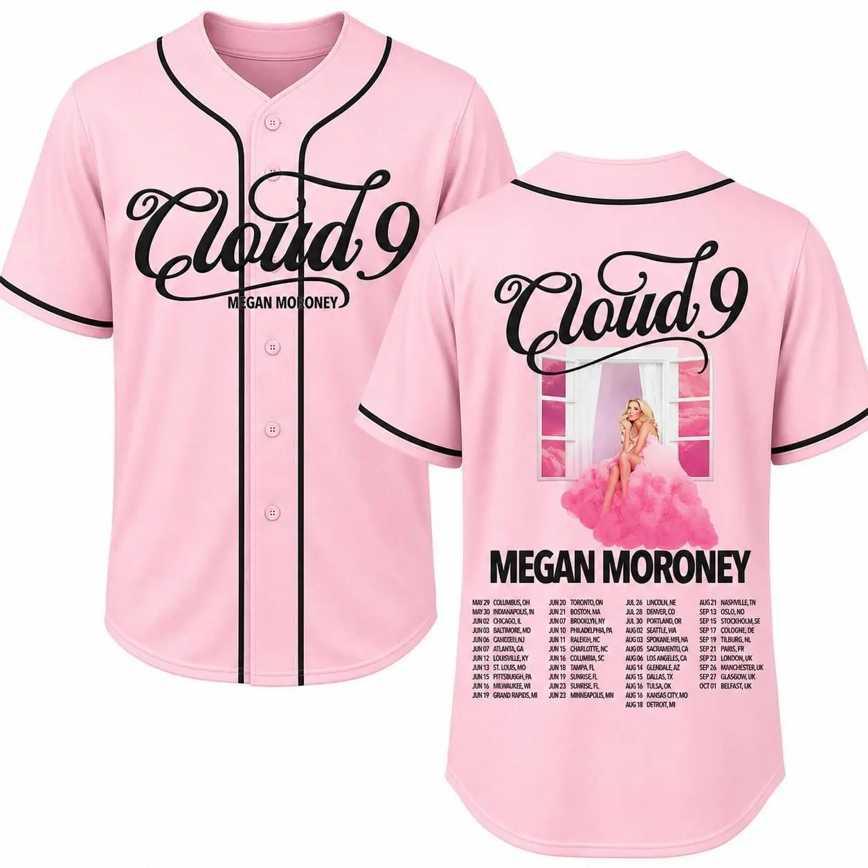 Megan Moroney The Cloud 9 Tour 2026 Baseball Jersey