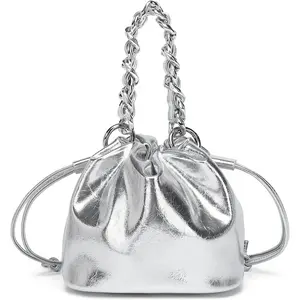 PU Drawstring Bucket Bag Handbag with Crossbody Design for Women Elegant Bucket Bag