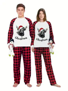 Merry Christmas Couple outfits Christmas-themed parent-child pajama sets