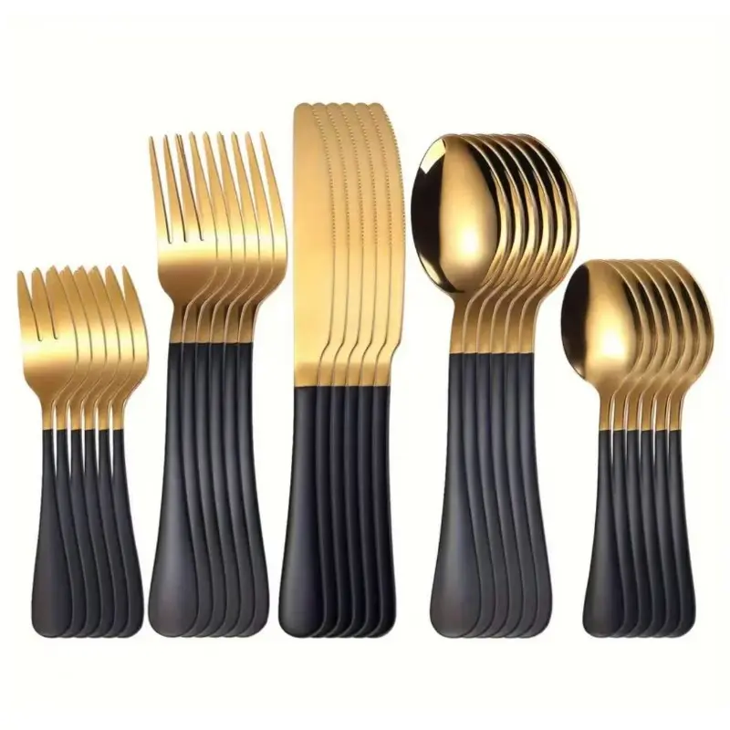 30-Piece Stainless Steel Cutlery Set Service For 6, Includes Forks Spoons And Knives Set Eating Utensils Set For Kitchen, Dishwasher Safe Silverware Set ,Flatware Set For Restaurants and Hotels, Tableware Set, Dinnerware Set, Metal Utensils Set