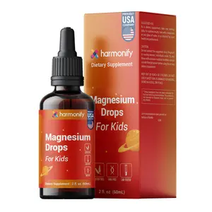 HARMONIFY Magnesium Drops for Kids – Calm & Sleep Support with Magnesium, L-Theanine, Chamomile & Graviola – Sugar-Free, GMO-Free, Gluten-Free – 2 fl oz (60mL) Liquid Supplement