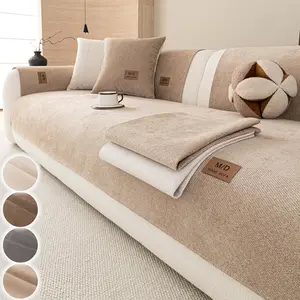 1 Pc Chenille Sofa Cover Pad, Non-Slip Washable Couch Protector, Soft Furniture Slipcover, Pet-Friendly Scratch-Resistant Sofa Towel/Sofa Sheet, Multi-Color Cover for Pets, Sofa Couch Covers, fits Armchair/Loveseat/2-3-4 Seater & Sectional