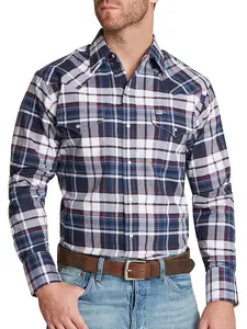 Men's Ely Cattleman Long Sleeve Western Wrinkle Resistant Plaid Shirt
