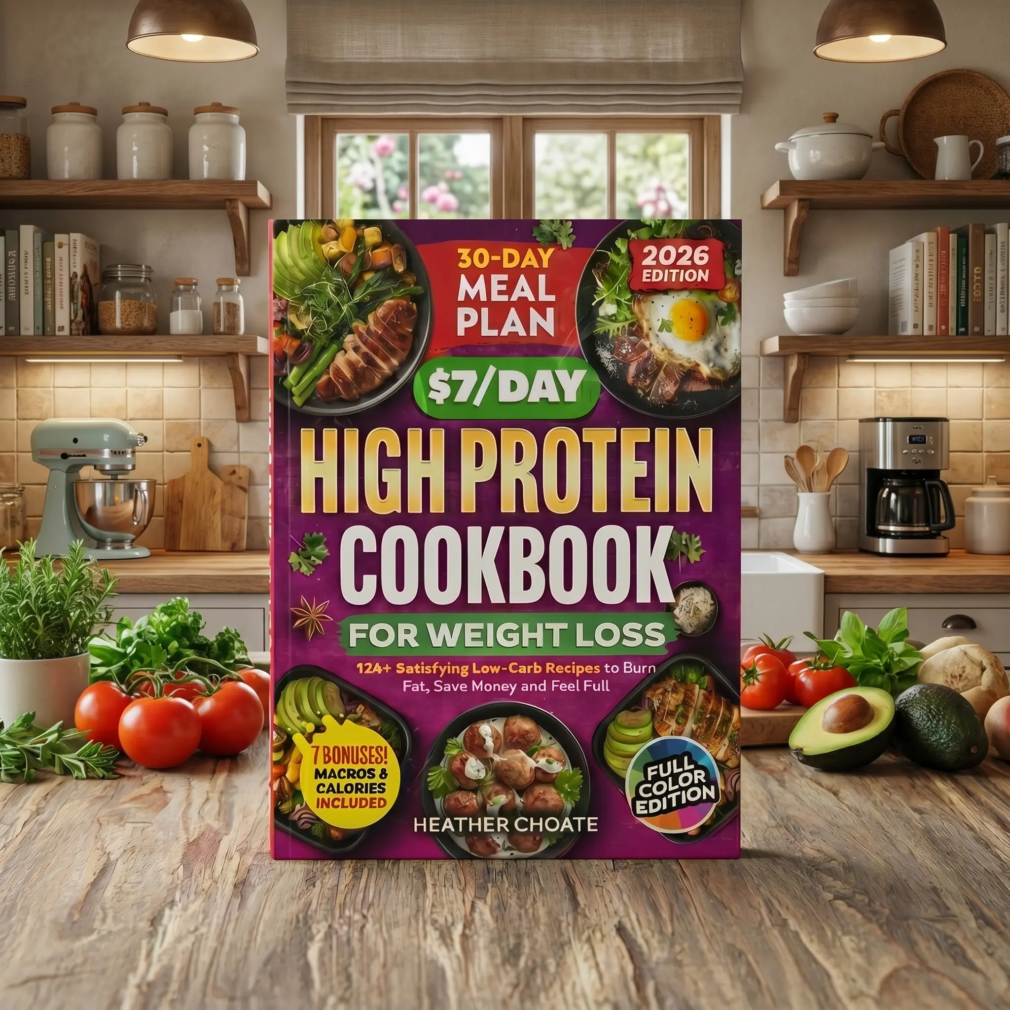 $7/Day High Protein Cookbook: Budget-Friendly High Protein Recipes, Easy Meal Prep Ideas, Healthy Homemade Cooking, Affordable Weight Loss Meals & Simple Everyday Protein-Packed Family Dinners