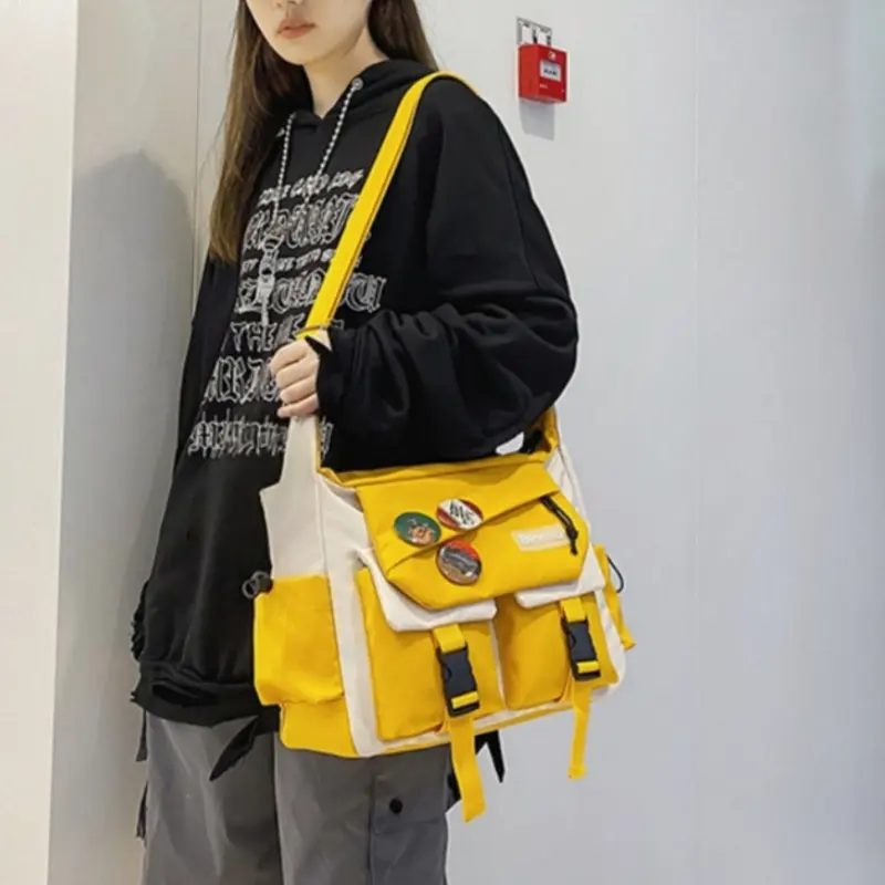 Timeless Sling Shoulder Bag with Adjustable Strap, Roomy & Versatile for On-the-Go Lifestyles(with three badges)