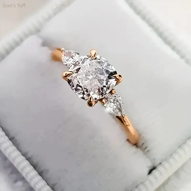 Women's TikTok-Trending European Simulated Wedding Ring - 4-Prong Micro-Pave Cubic Zirconia, Multi-Size Generous Unique Hoop Jewelry for Daily Wear, Romantic Dating, Cubic Zirconia Rings