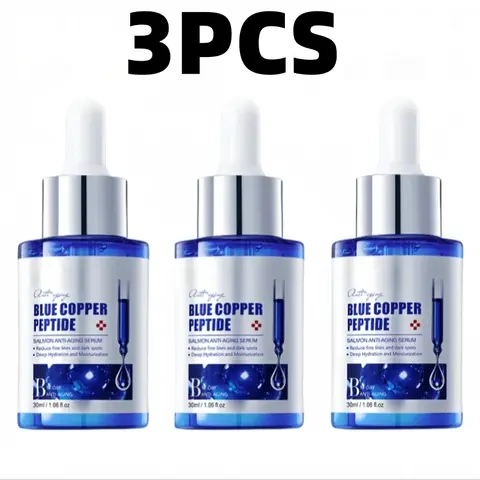 【3PCS】Copper Peptide  Serum with Hyaluronic Acid I Anti-Aging Facial Serum, Deep Moisturizing & Nourishing, Firming & Wrinkle Smoothing I Fragrance-Free | 30ml Daily Face Serum for All Skin Types I Men & Women,Cruelty-Free