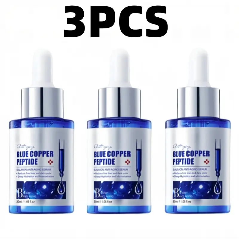 【3PCS】Copper Peptide  Serum with Hyaluronic Acid I Anti-Aging Facial Serum, Deep Moisturizing & Nourishing, Firming & Wrinkle Smoothing I Fragrance-Free | 30ml Daily Face Serum for All Skin Types I Men & Women,Cruelty-Free