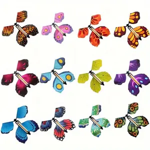 5pcs/10pcs Whimsical Wind-Up Rubber Band Butterflies - Dual Purpose Bookmarks & Greeting Card Embellishments with Soaring Fairy Tale Adventure, Perfect Delightful Surprise Party Favors for All Occasions