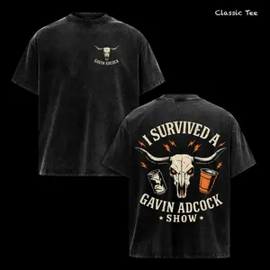 Comfort Colors I Survived A Gavin Adcock Show Vintage Washed T Shirt, Country Music Western Graphic Tee, Cowboy Rodeo Concert Shirt, Nashville Southern Style Oversized Unisex Heavy Cotton Tee, Country Fan Gift