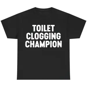 Funny Gag Gift Shirt – Toilet Champion Tee – Humor Graphic T-Shirt  Black-Hoodie-front Black-Sweatshirt-front