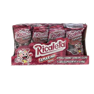Ricaleta Tamarind Flavored Lollipops Mexican Traditional Candy 16 Pieces